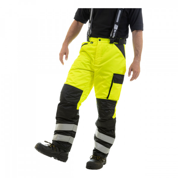 Брюки мужские зимние Brodeks KW 308, черный/желтый